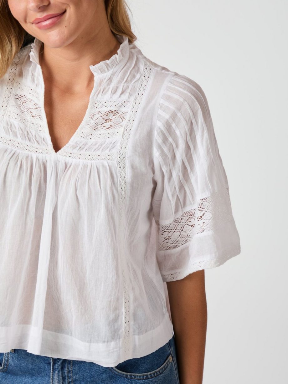 Siama S voile blouse - White