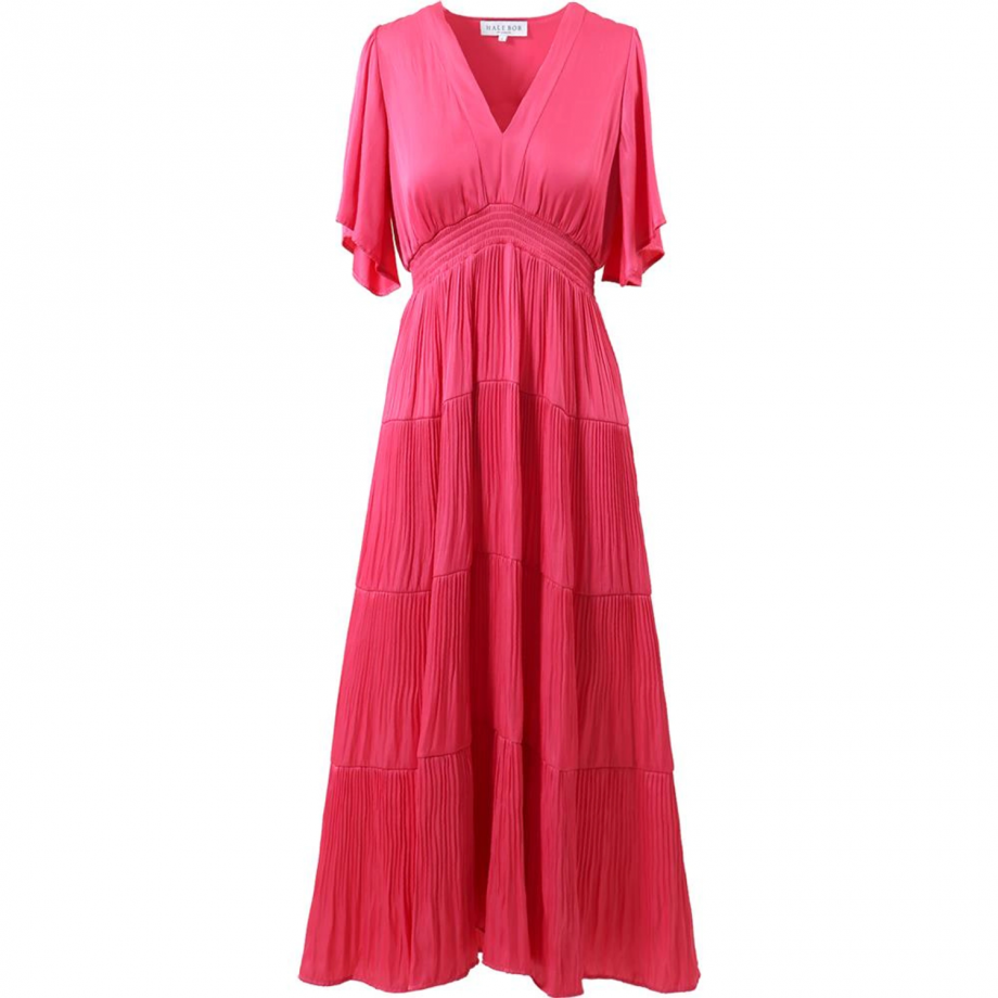 Angie Solid dress long - Pink