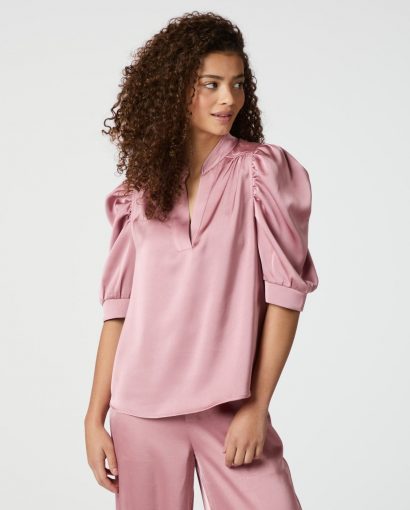 Roella satin blouse - Evening rose