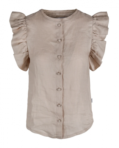 Pauline Linen Shirt -  Beige