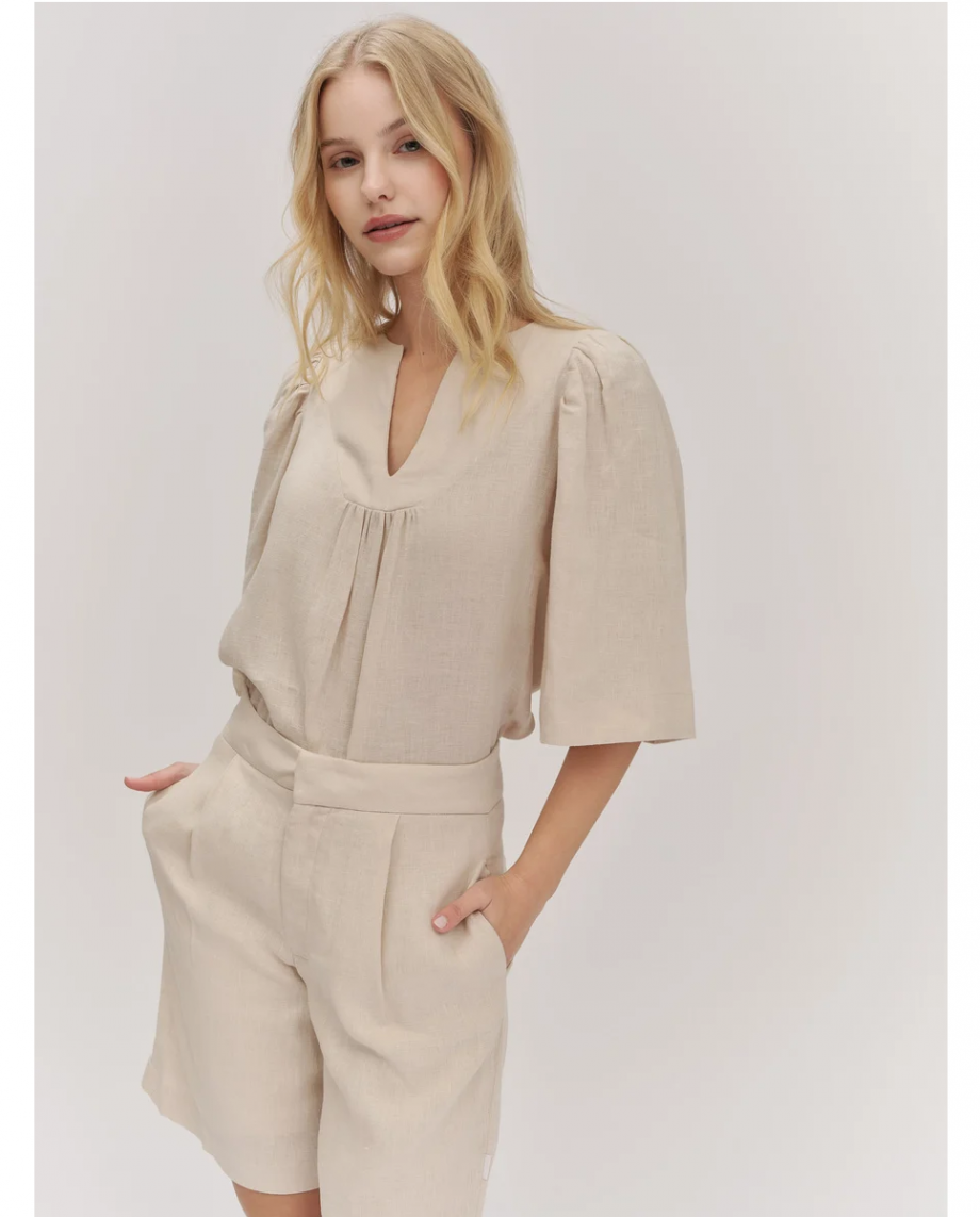 Fie Linen Shorts - Beige