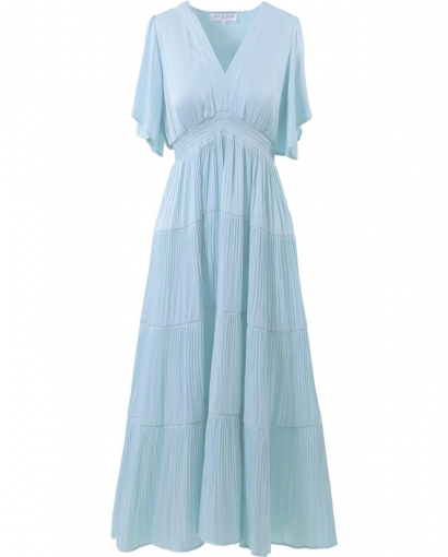 Angie solid dress long - Light blue