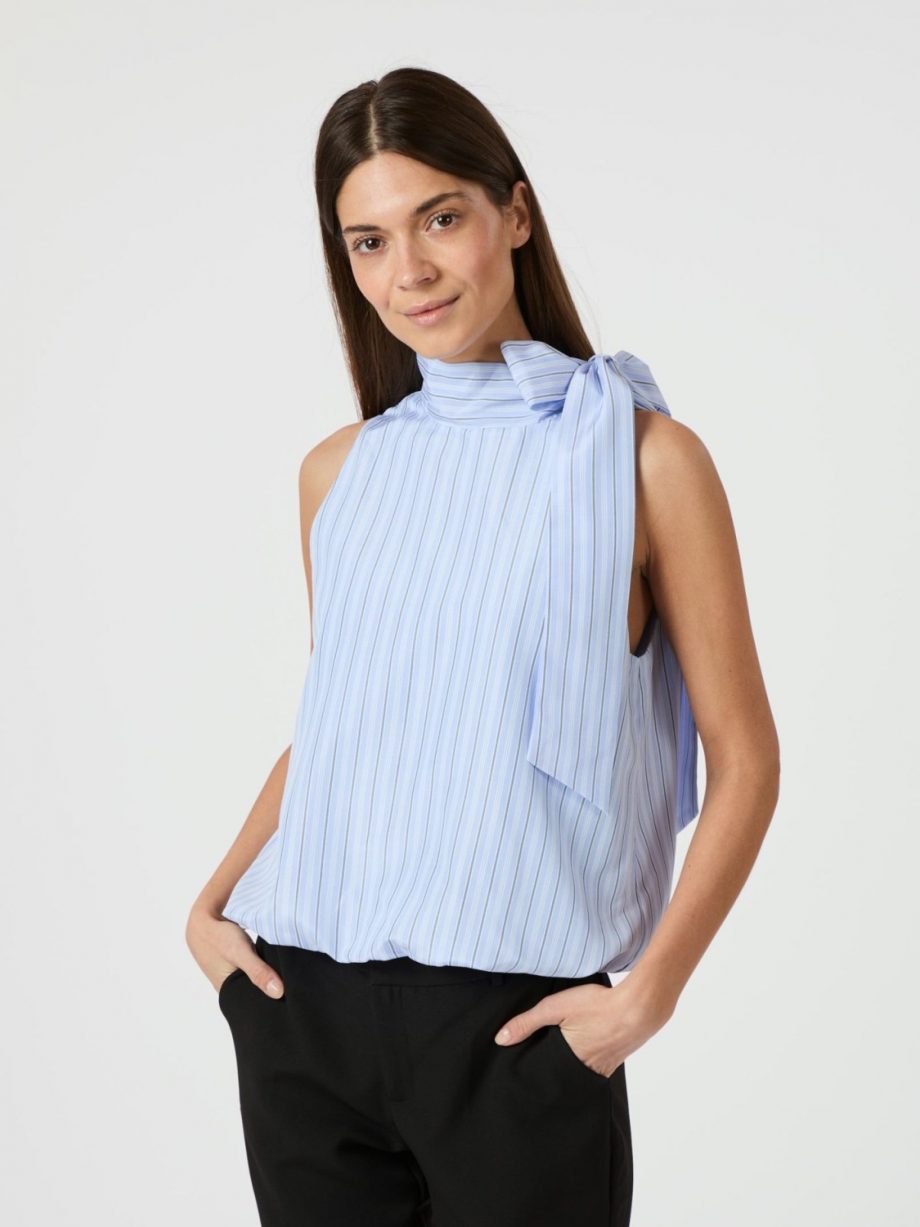 Veda stripe top - Light blue