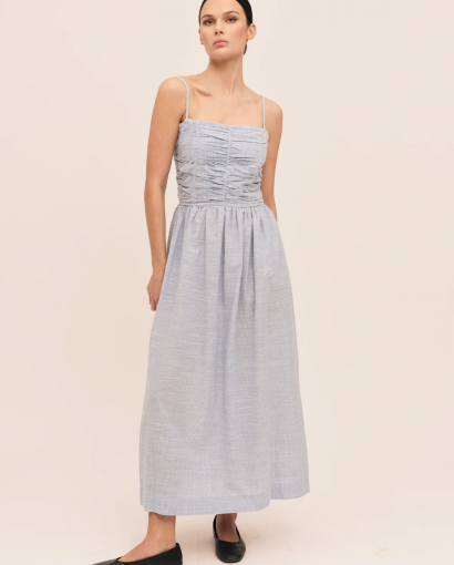 Mai smock dress - Blue stripe