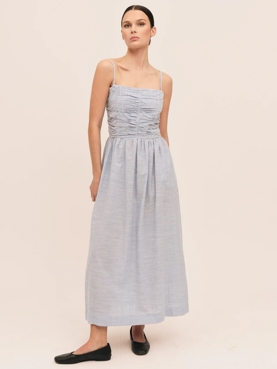 Mai smock dress - Blue stripe
