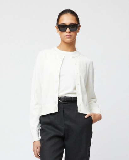 Classic cotton cardigan - Cream