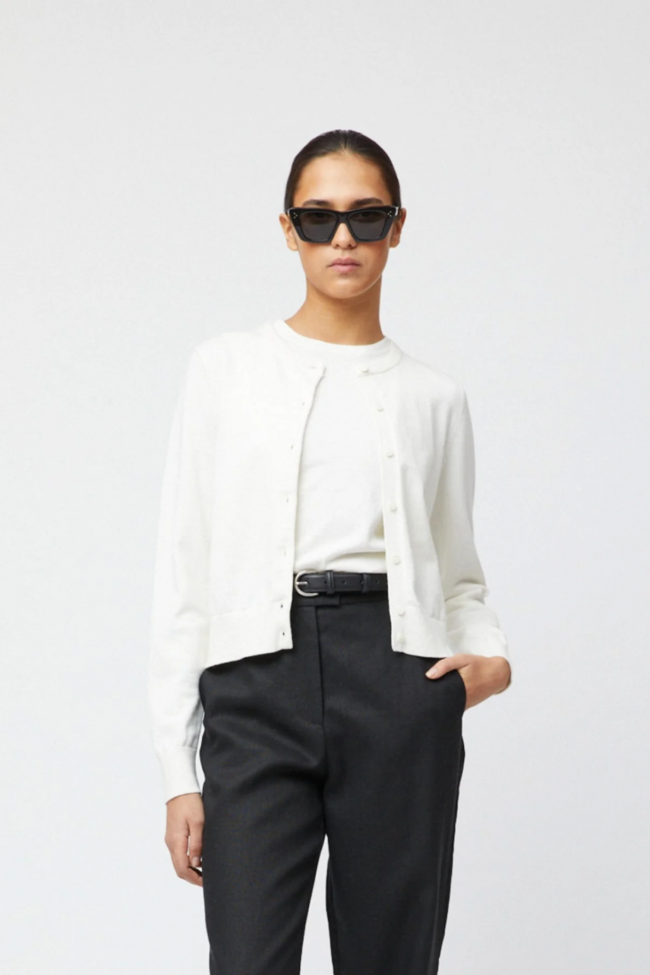 Classic cotton cardigan - Cream