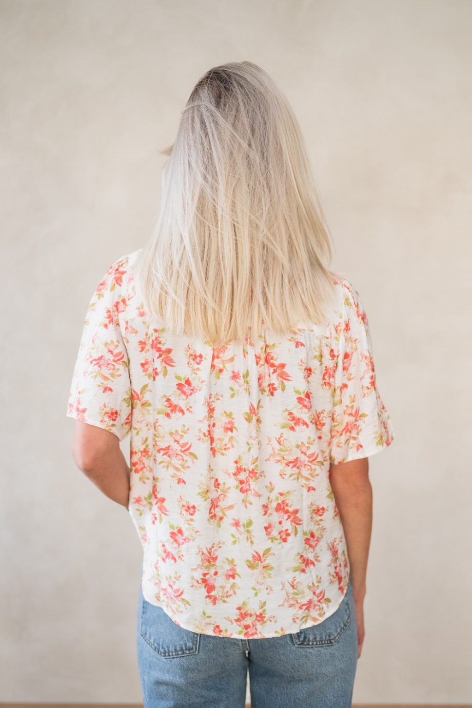 Astrid 2/4 shirt AOP - Cry rose flower