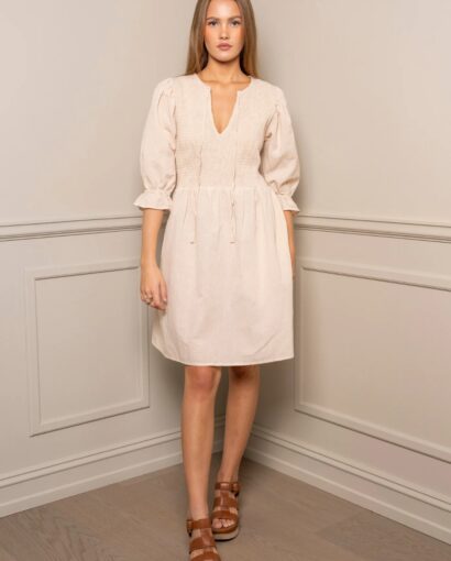 Benita dress - Sand linen