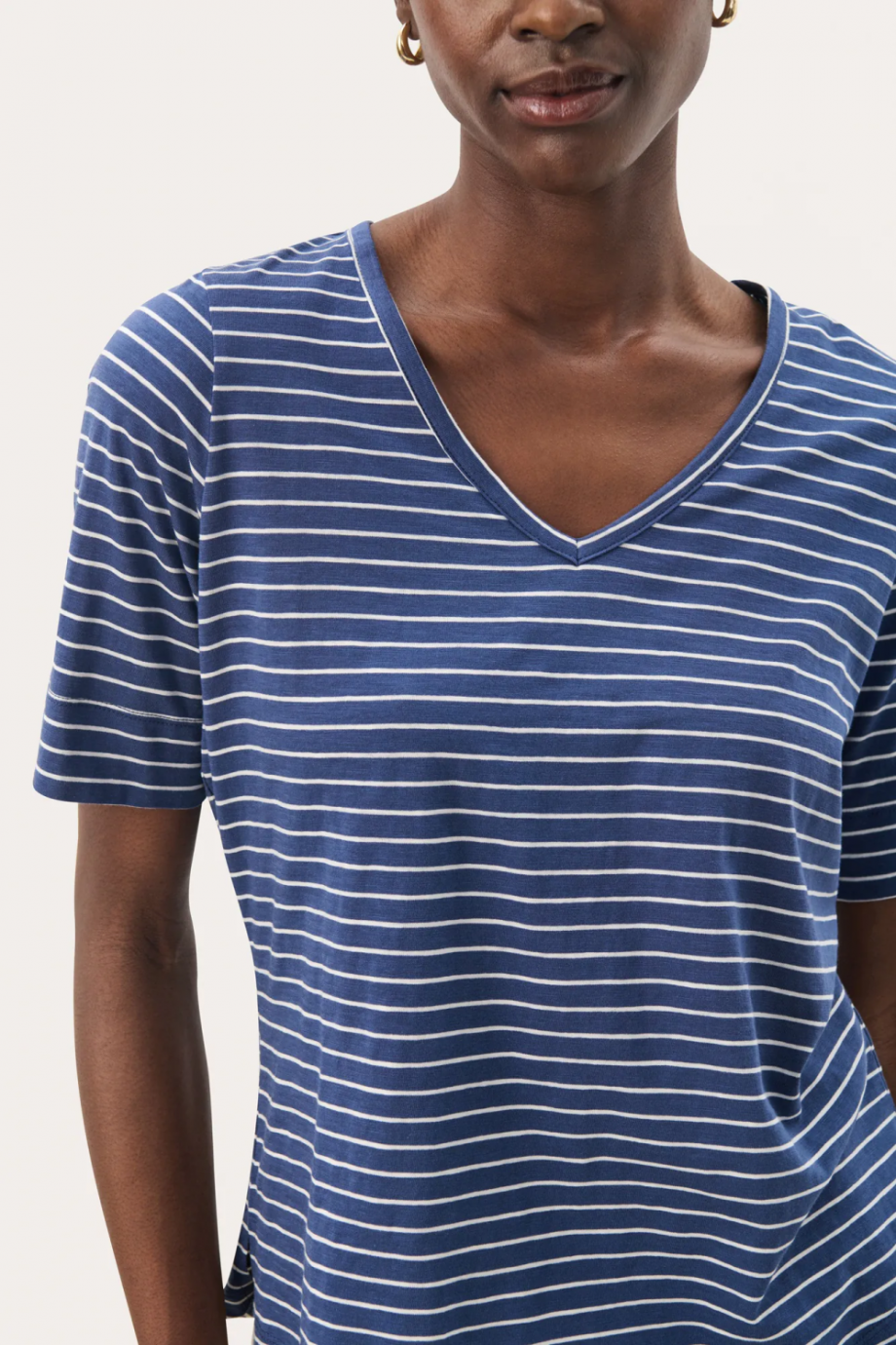 Curlia T-shirt - Oceana eggnog stripe