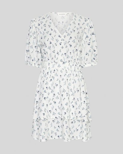 Ameline Vealine 2/4 dress AOP -  Aqua haze flowers