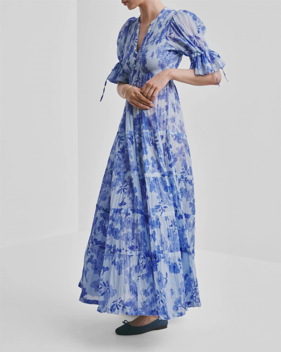 Bohemian relaxed dress - Sky blue