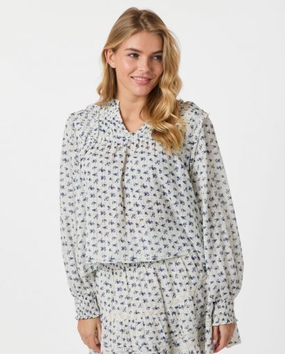 Nipoa Dot flower blouse - Blue