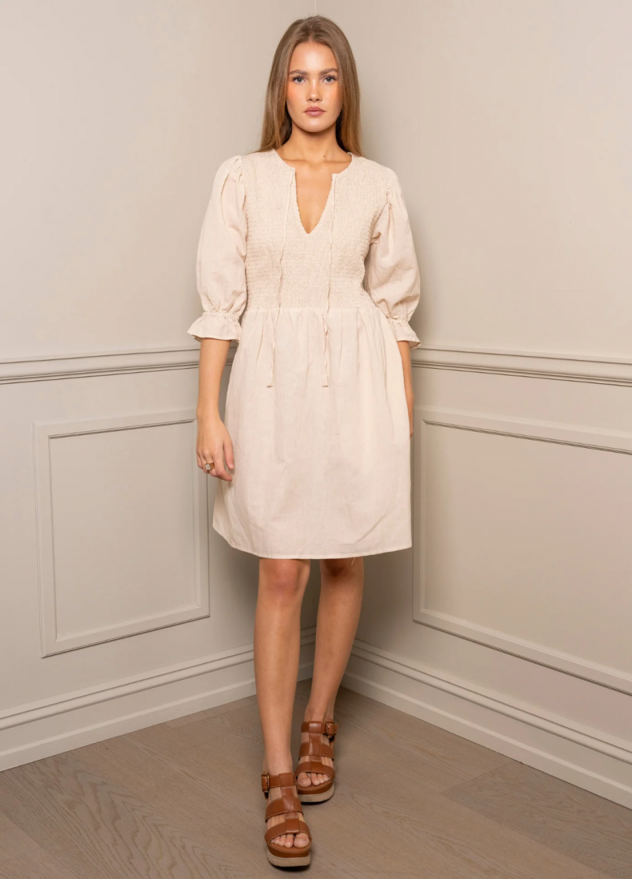 Benita dress - Sand linen