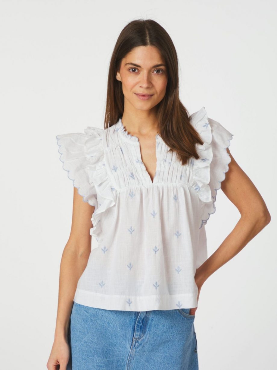 Jayla embroidery top - White
