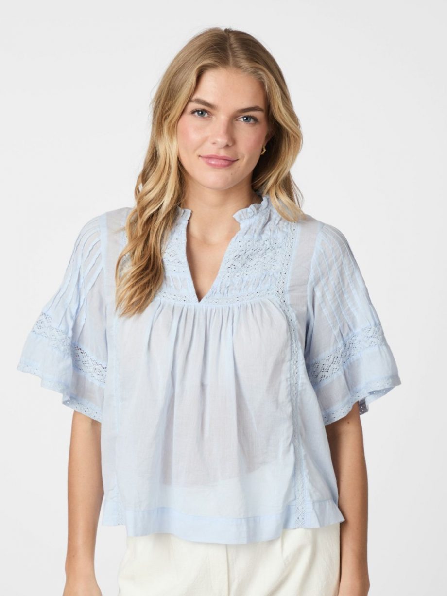 Siama S voile blouse - Light blue
