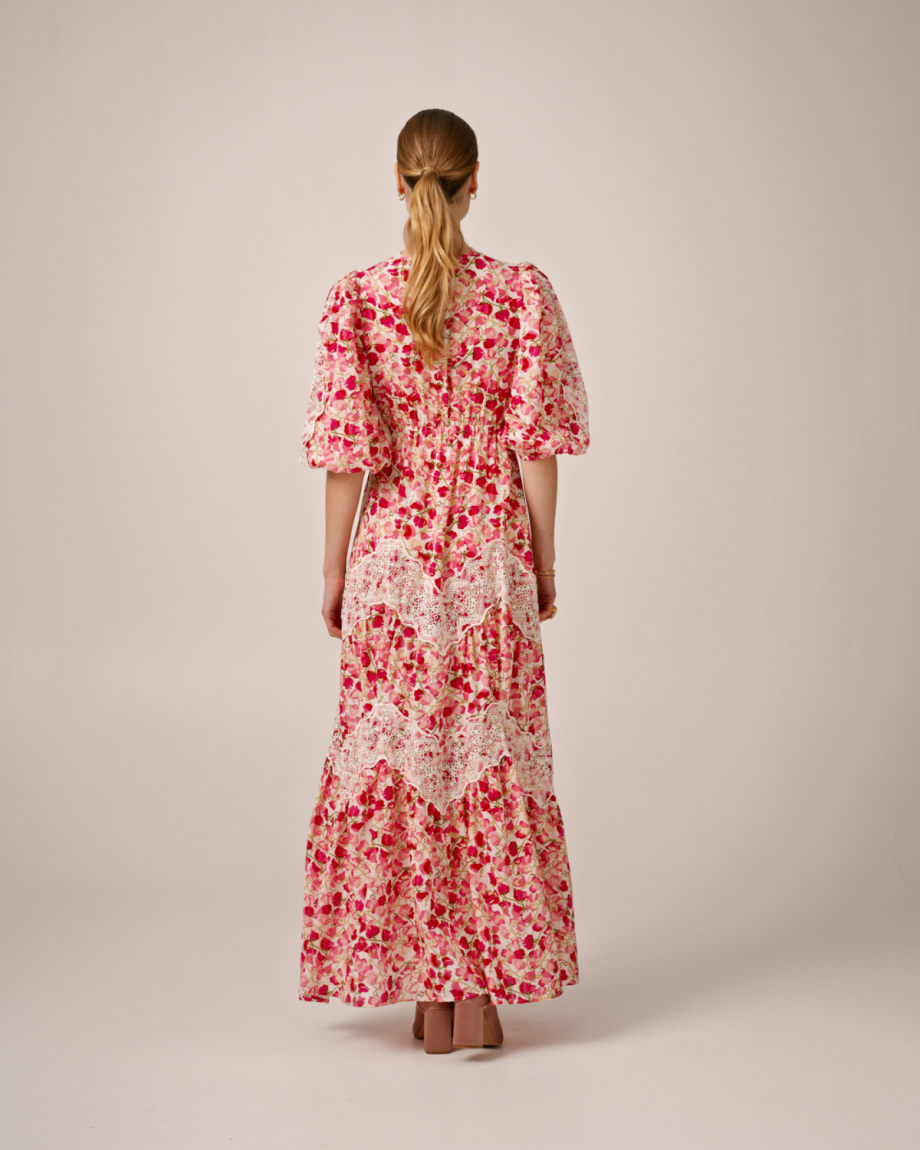 Cotton slub maxi dress - Poppy field