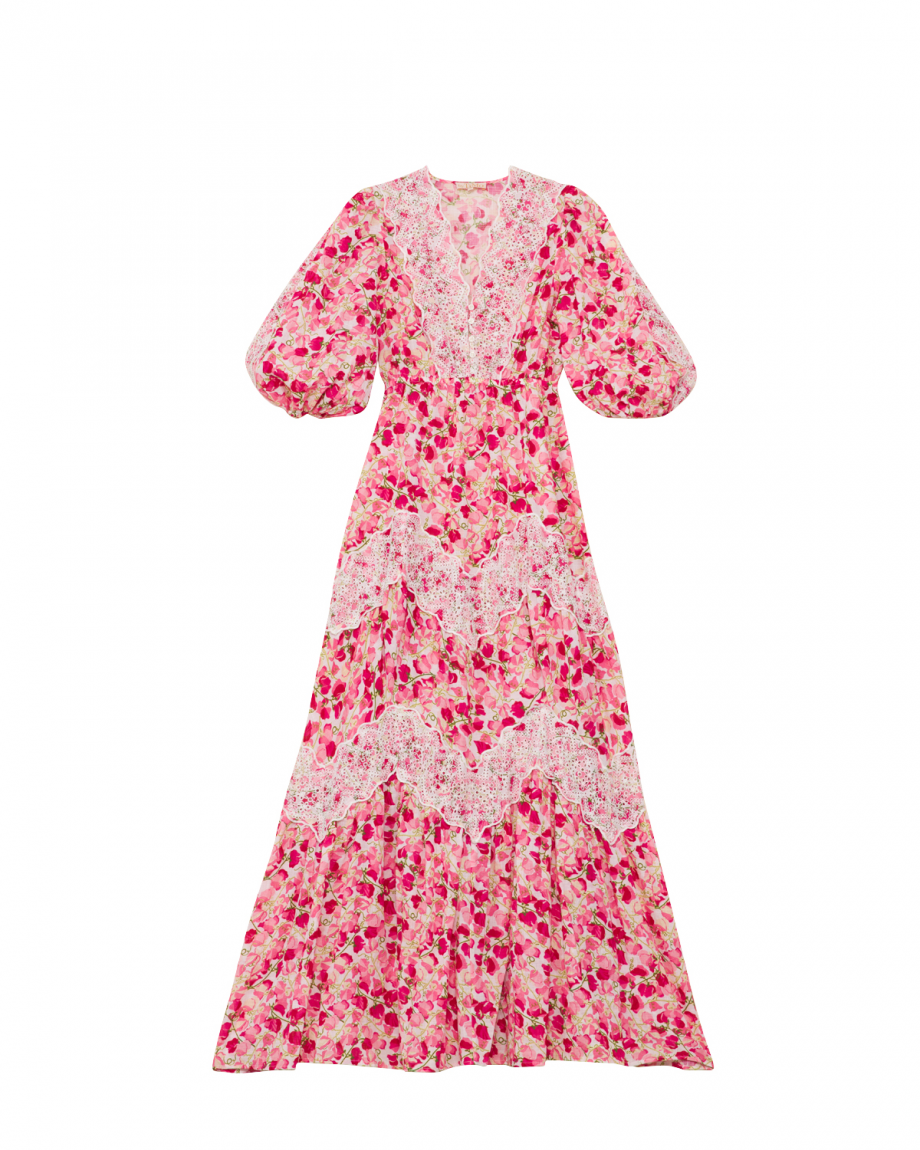 Cotton slub maxi dress - Poppy field