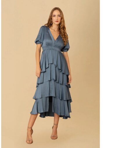 Milana solid Dress  - Slate
