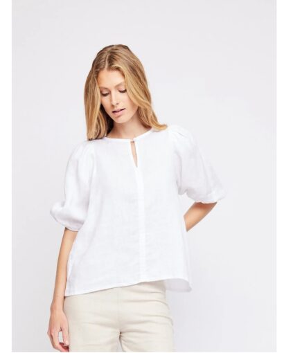 Anna linen top - White