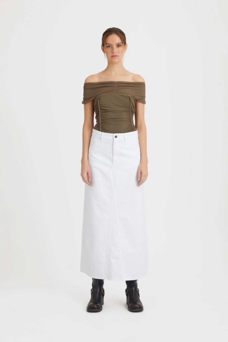 Mily HW long skirt - White wash