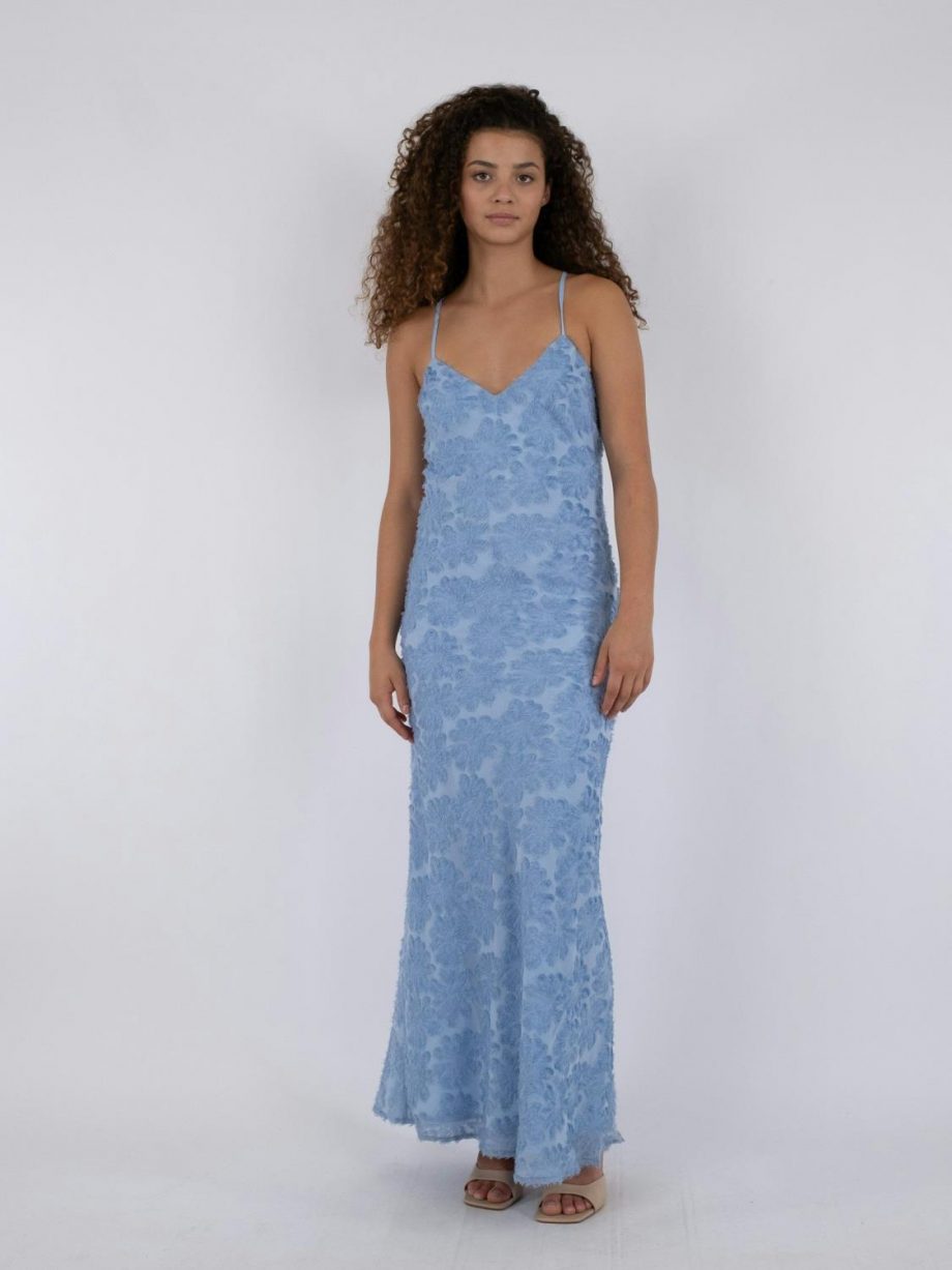 Clia fringe dress - Sky blue