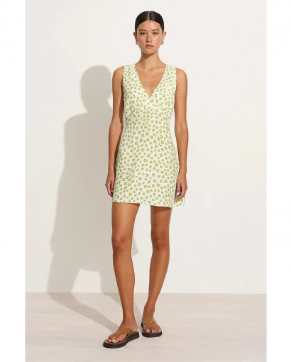 Penne mini dress - Green/offwhite