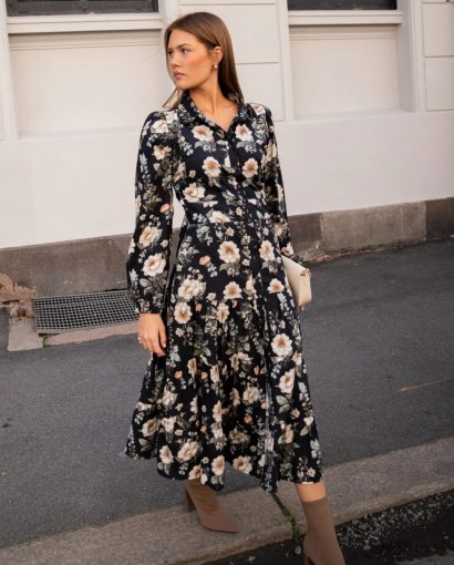 Vicky Midi Dress - Antique Black