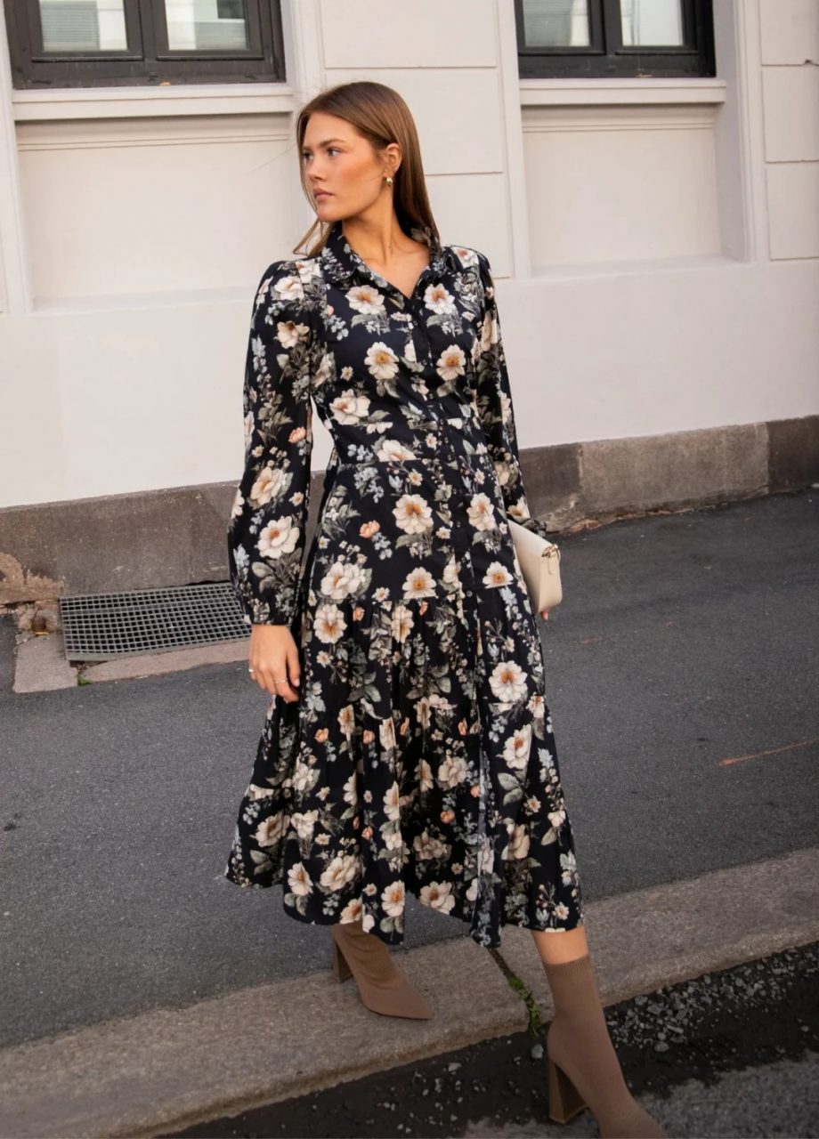 Vicky Midi Dress - Antique Black