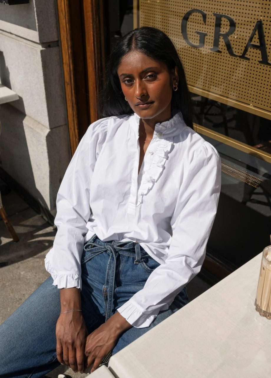 Ella Blouse - Sugar White Poplin