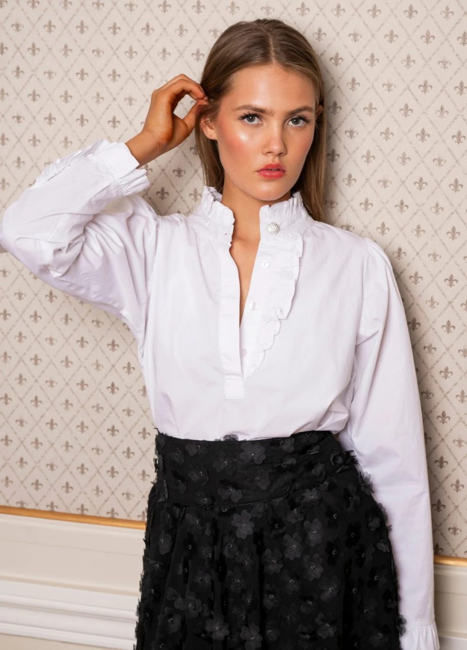 Ella Blouse - Sugar White Poplin