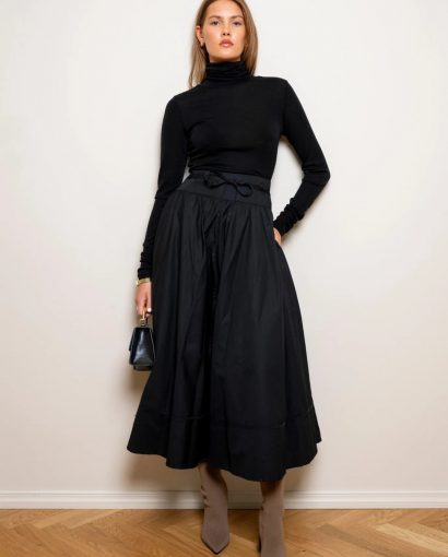 Astrid Skirt - Ebony Poplin