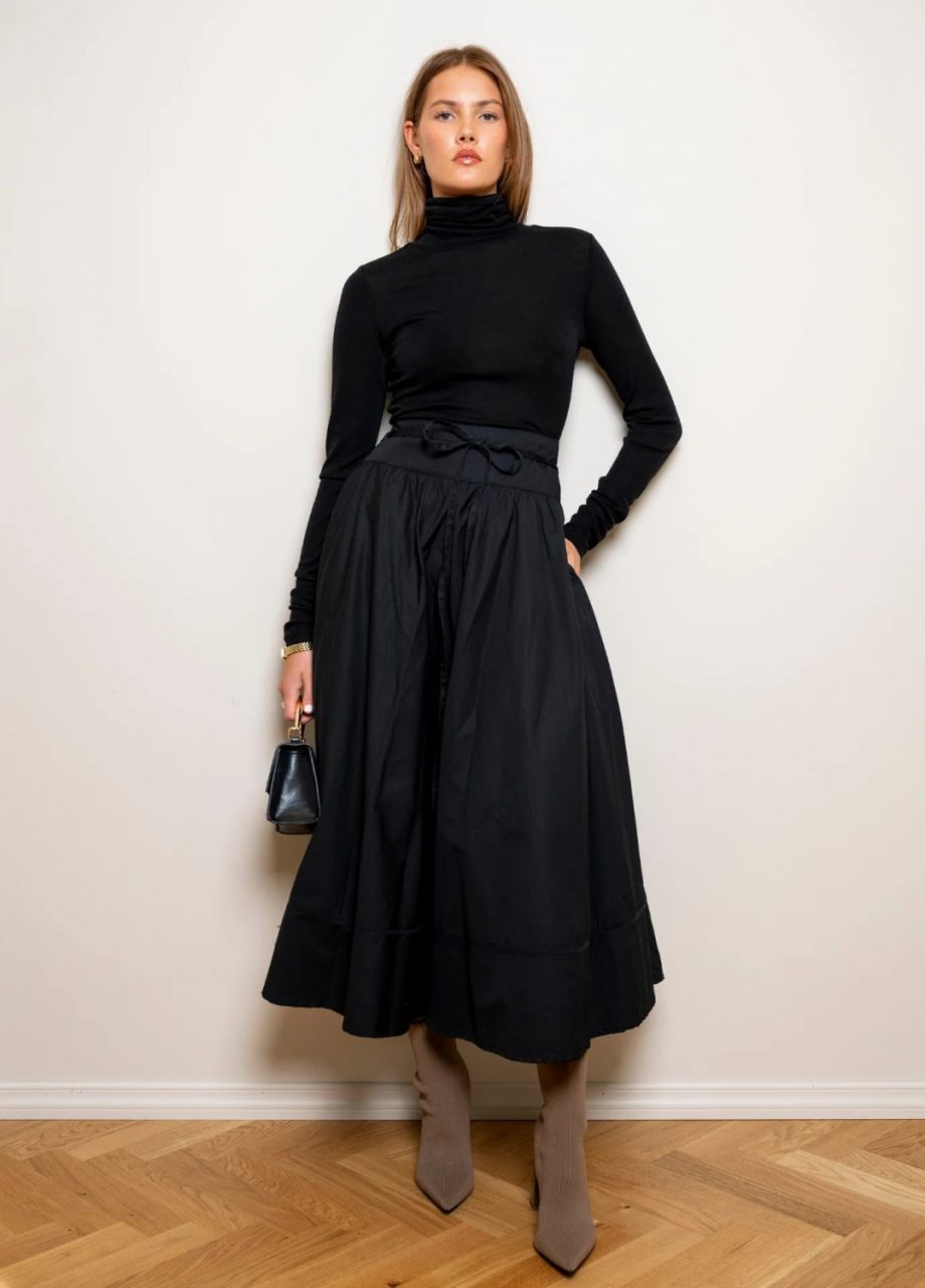 Astrid Skirt - Ebony Poplin