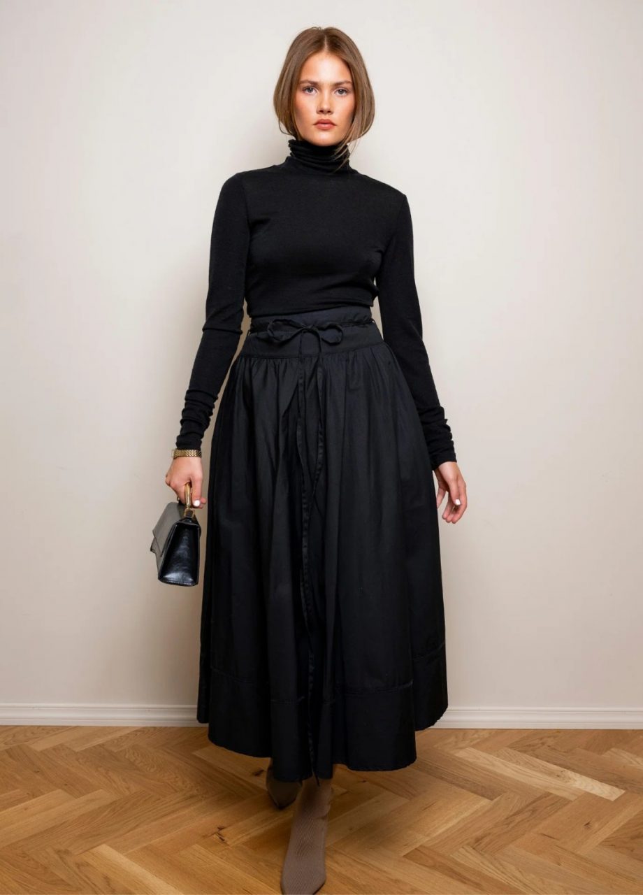 Astrid Skirt - Ebony Poplin