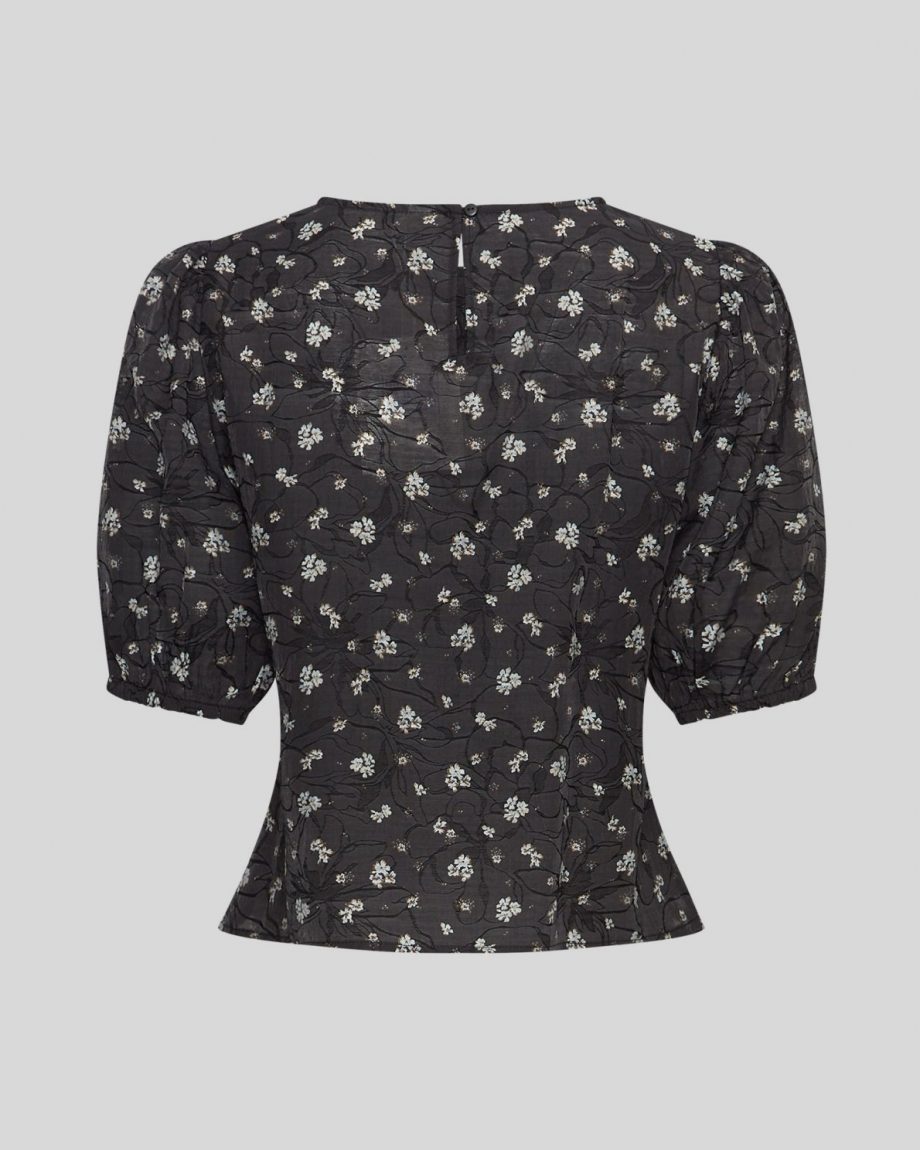 Nancy 2/4 top AOP - Egret flower