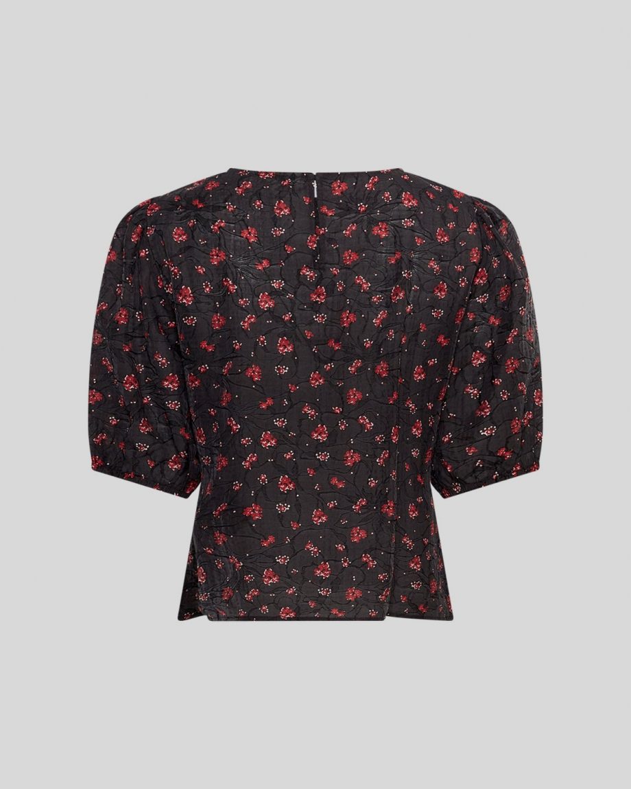 Nancy 2/4 top AOP - Syrah flower