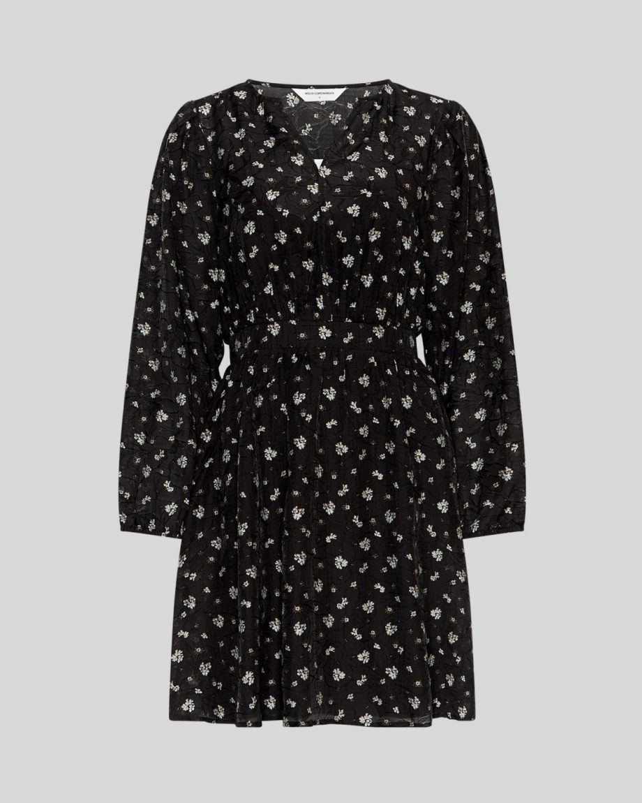 Nancy dress AOP - Egret flower