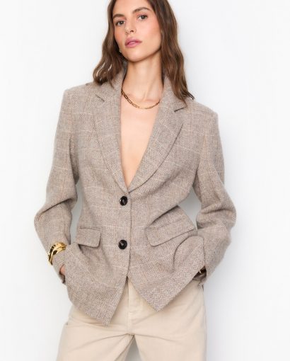 Brook check blazer - Taupe herringbone
