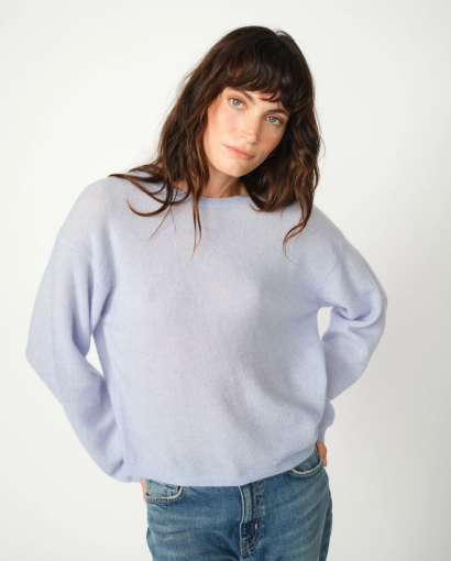 Mape O-neck knit - Brunnera blue