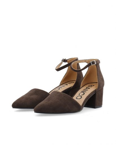 BiaDevided pump micro suede - Dark brown