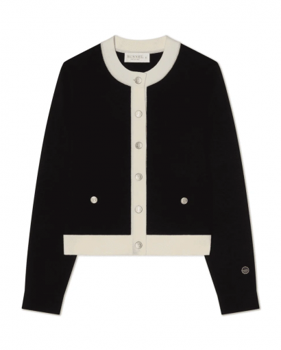 Aria Cardigan - Black/Ecru