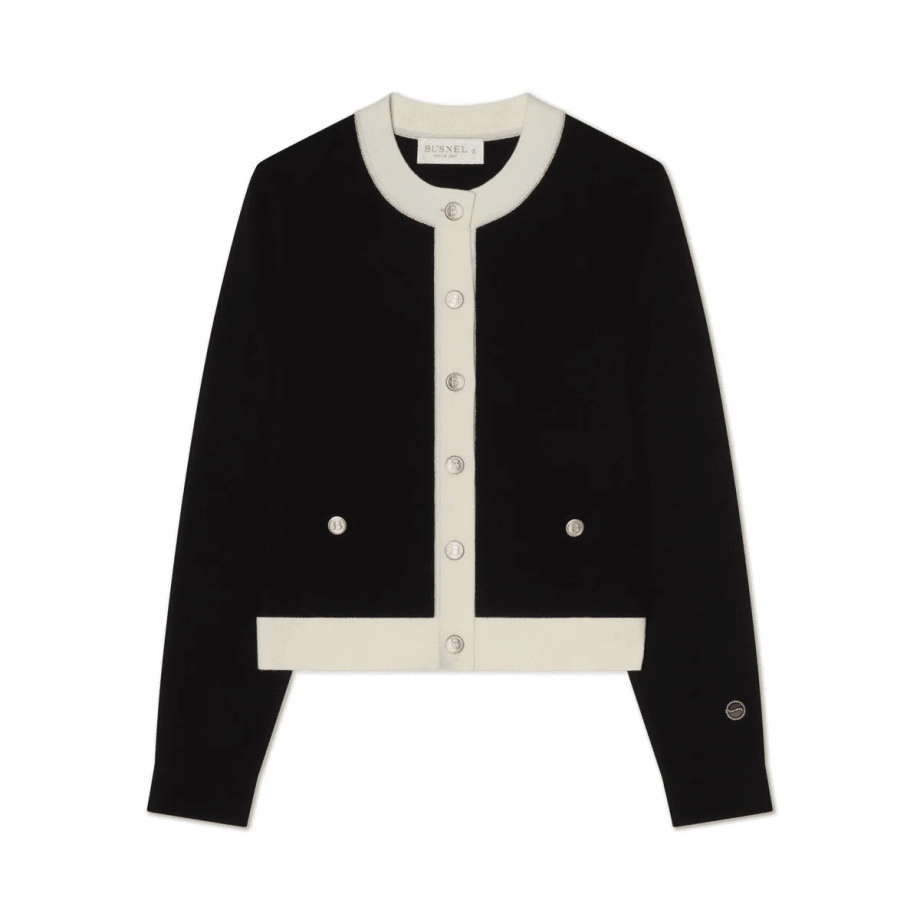 Aria Cardigan - Black/Ecru