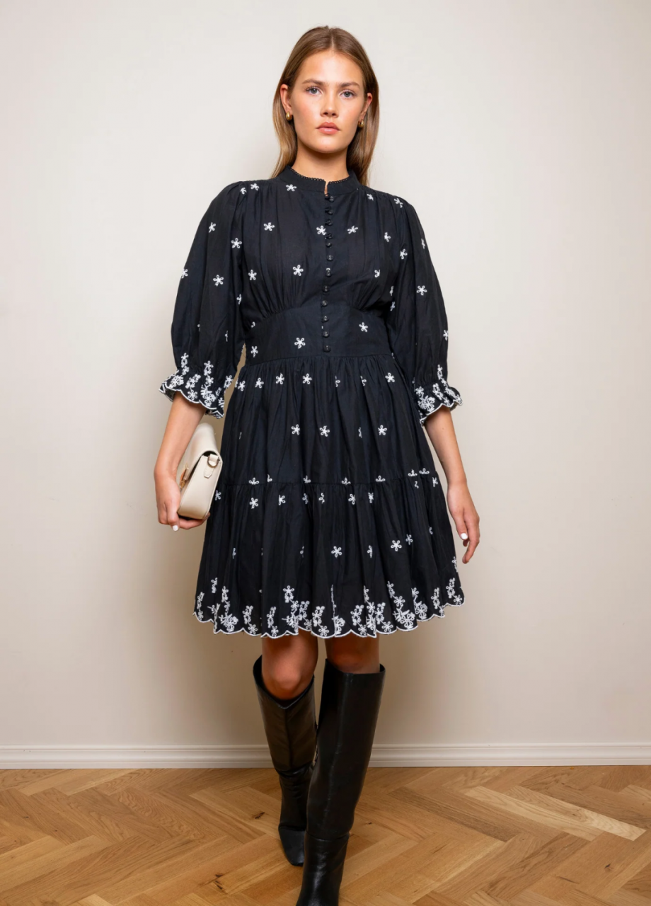 Scarlett Dress - Noir Embroidery