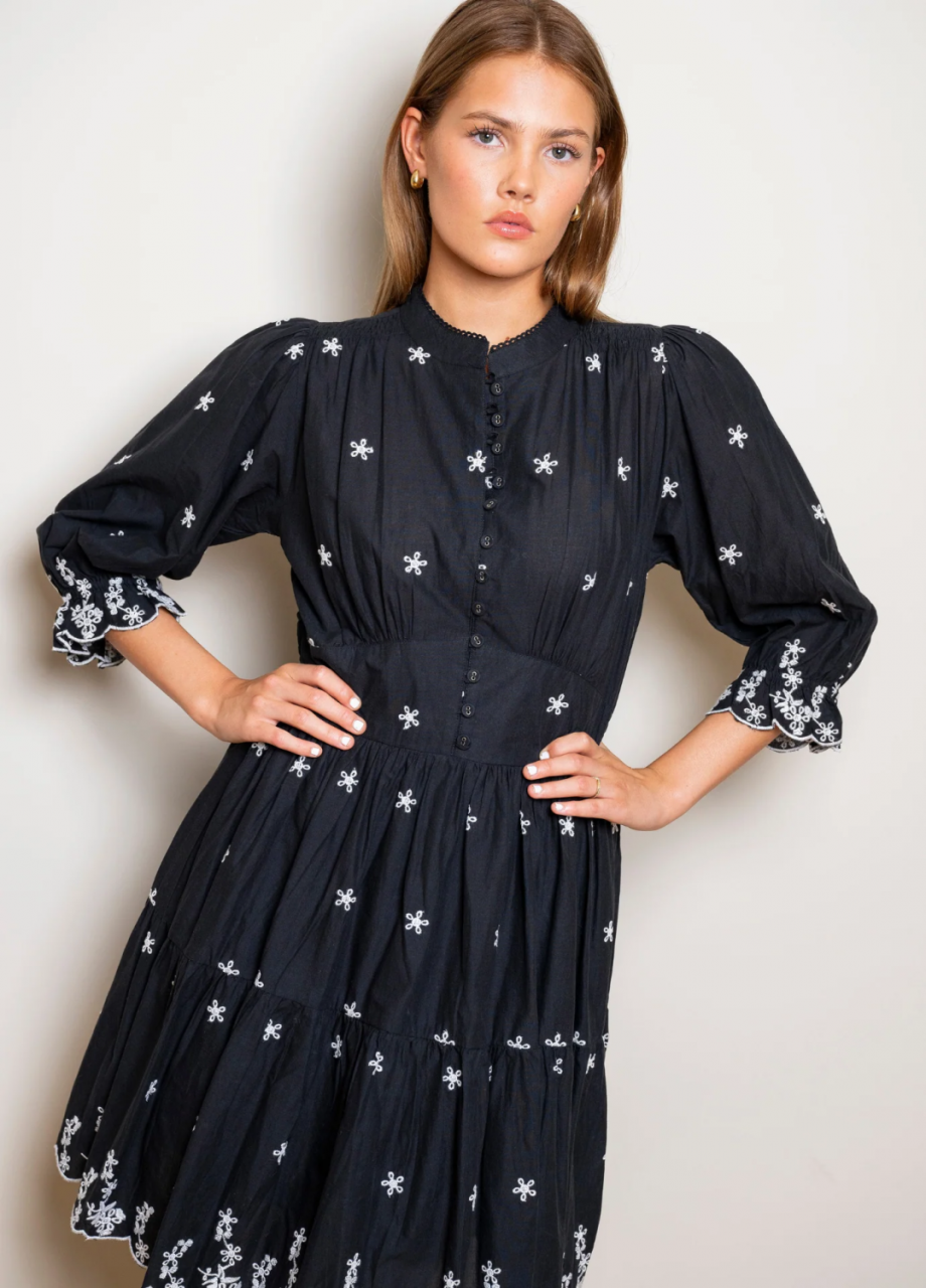 Scarlett Dress - Noir Embroidery