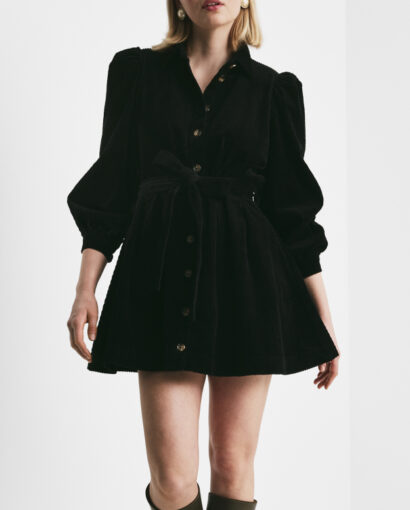Corduroy mini dress - Black