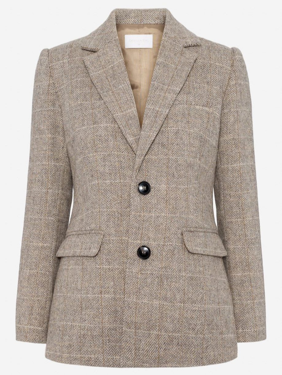 Brook check blazer - Taupe herringbone