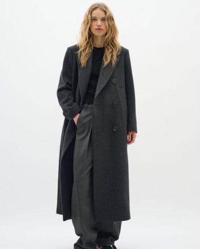 YunahIW Long Coat - Dark Grey mel