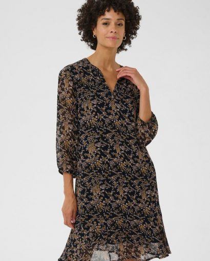 Elkas dress - Black flower bouquet print
