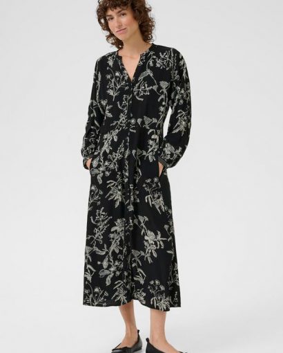 Sicilia dress - Black botanical