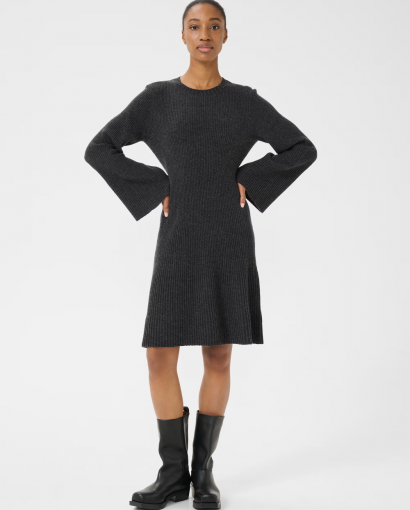 Antali Wool Dress - Charcoal mel